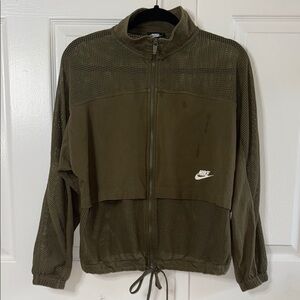 NWOT Nike Khaki Mesh Zip-Up Jacket